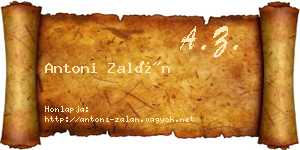 Antoni Zalán névjegykártya