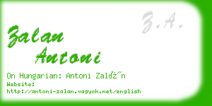 zalan antoni business card